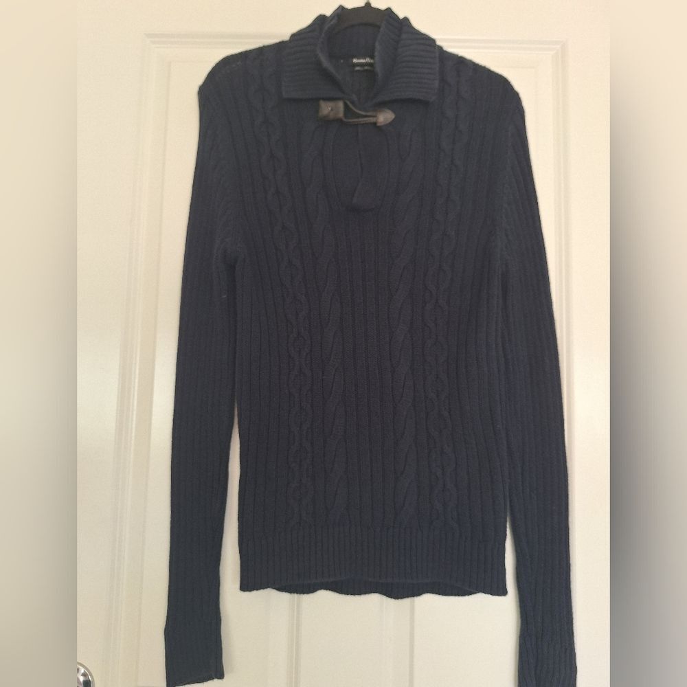 Massimo Dutti Blue Linen‎ Cotton Sweater Size M